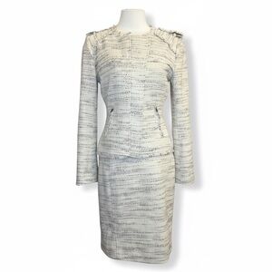 Yoana Baraschi Cream and Black Tweed Skirt Suit Set